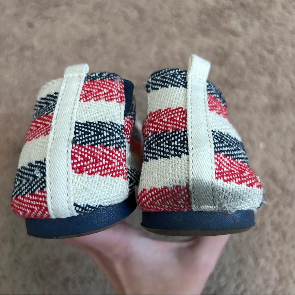 Mad Love Red White Blue Striped Slip On Shoes Size 10 - Picture 6 of 6